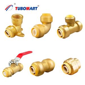 China Hot Cold Water Pex Push Fittings Lead Free Quick Connect Brass Fittings PN10 PN16 wholesale