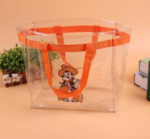 China Logo Printing PVC Gift Bags , Customized Clear PVC Tote Bag For Kids wholesale