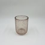 Milk Tea Color Luxury Glass Bath Accessories Round Shape With Bubble Effect Hand