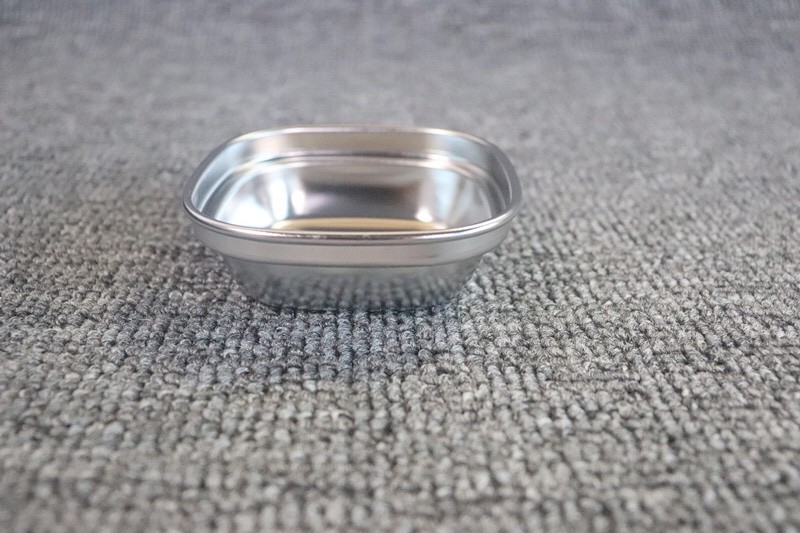 Supplies rectangular dinner dish plate 4 compartments stainless steel tableware silver sushi saucer dish