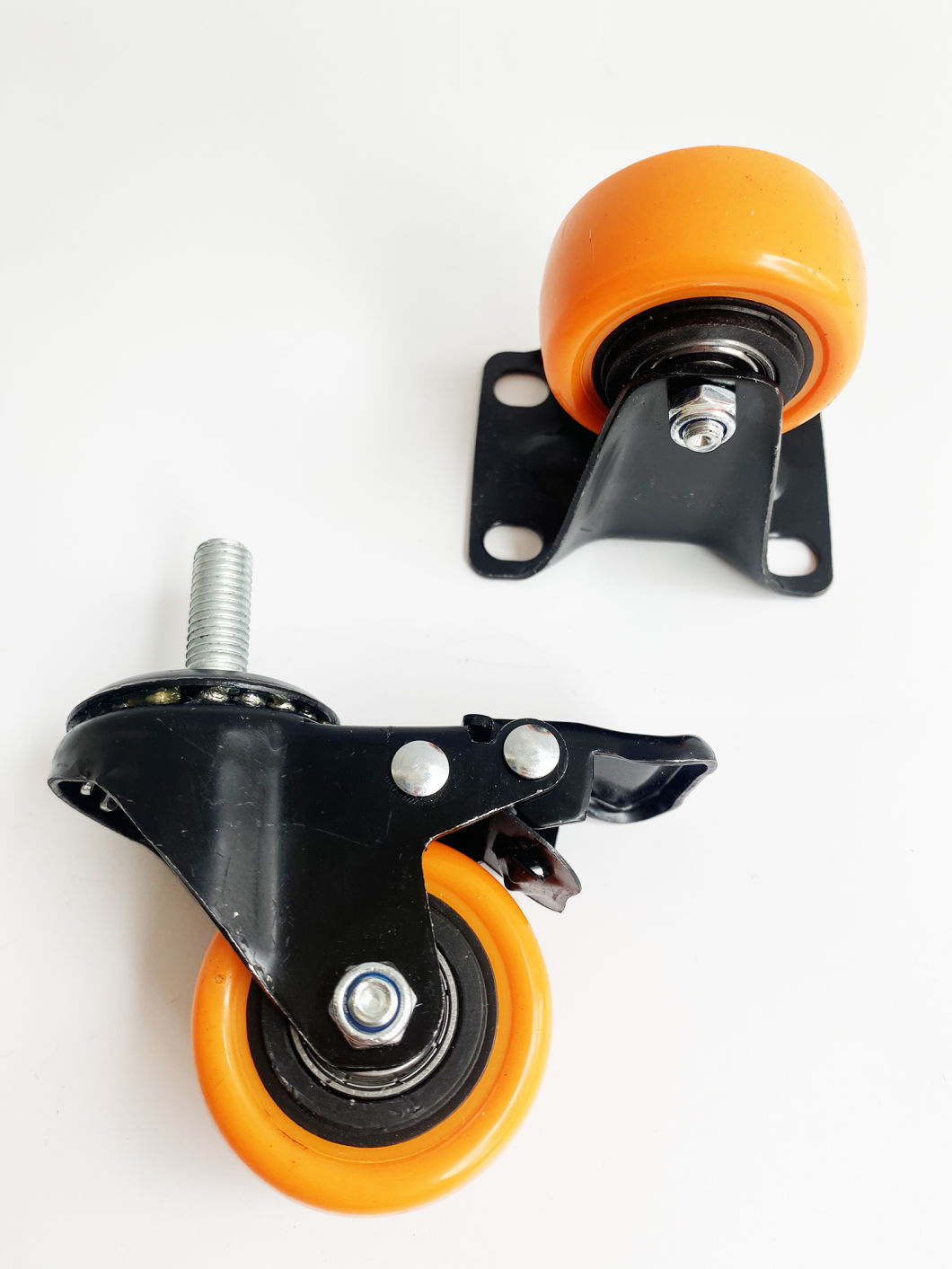 Orange PVC or PU 1.5inch 2inch 2.5inch 3inch Plastic Furniture Casters