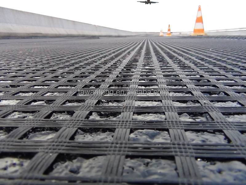 Karl Mayer Machine Produced 50-50kn Glass Fiberglass Geogrid for Roadbed Solidification