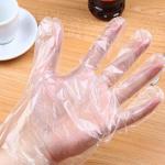 Transparent Disposable Safety Gloves , Disposable Polyethylene Gloves