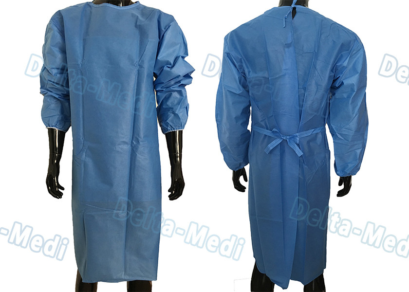 Delta Disposable Hospital Gowns , SMS Fabric Reinforced Surgical Gown Fluid Resistant at critical area