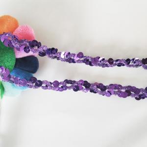 China 20KJ72 1.2cm Purple Gimp Braid Sequin Ribbon Trim wholesale