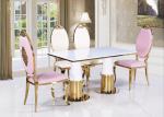 High Temperature Resistant 76cm Stainless Steel Marble Dining Table