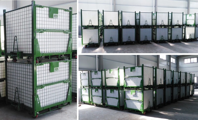 Warehouse Storage Cage Medium Duty Container Wire Metal Container Pallet Stackable Cage