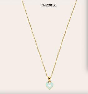 China Trend Luxury Blue Epoxy Heart Pendant Necklace For Friends wholesale