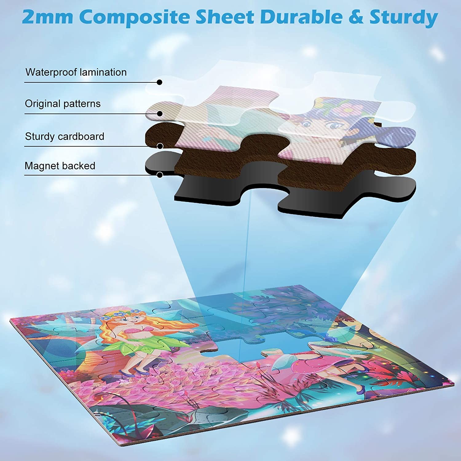 Mermaid Wooden Magnetic Jigsaw Puzzle For Travel Games