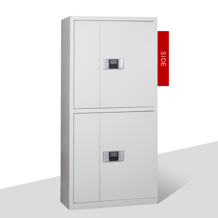 Electronic Smart Lock ISO9001 Confidential Cabinet Two Doors Vertical White