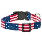Multifuction Custom Nylon Dog Collars Sturdy Polyester Webbing American Flag