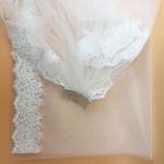 108" Embroidery Cord lace with Rhinstone Ivory/White Bridal Veil Wedding