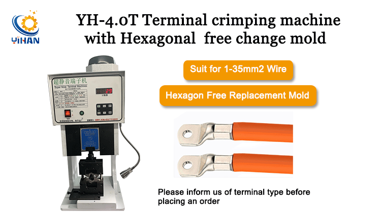 25mm Square Insulated Crimp Spade Terminal Connectors Wire Crimping Machine 4 Ton Speed Single Grain Mold