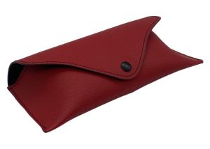 China Red Custom Logo Cute Leather Eyeglass Holder With Button wholesale