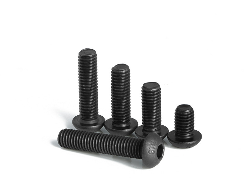 Class 10.9 Alloy Steel Pan Head Hex Drive Screws ISO7380 Black Oxide Alloy Steel Round Head Socket Drive Screws