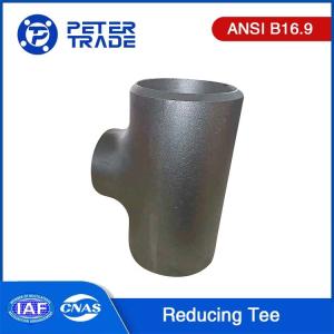 China ASME B16.9 Unequal Tees/Reducing Tee Fitting SCH5 SCH10 SCH20 Black Painting Carbon Steel Reducing Tee Pipe Fitting wholesale