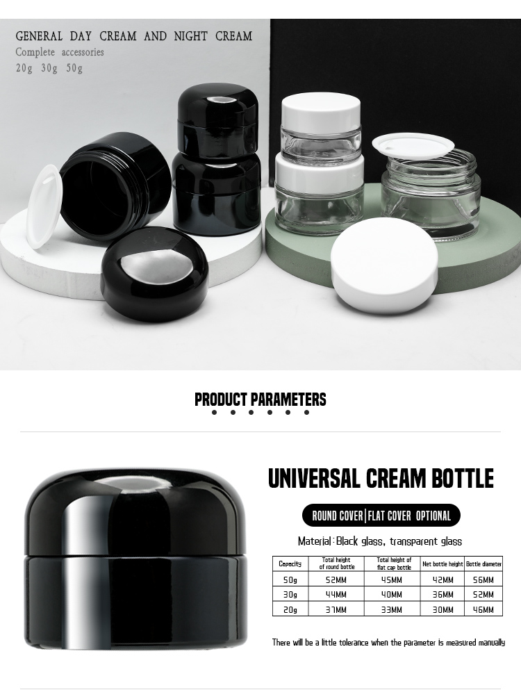 Glass Cream Jar Packaging 20g 30g Cosmetic Glass Cream Jars For Moisturizer Container