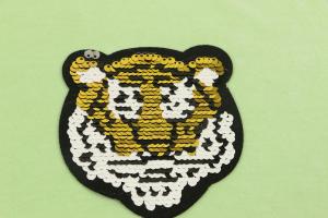 China ODM 3D Embroidery Patches Hotmelt Adhesive Heat Transfer Tiger Patterned wholesale