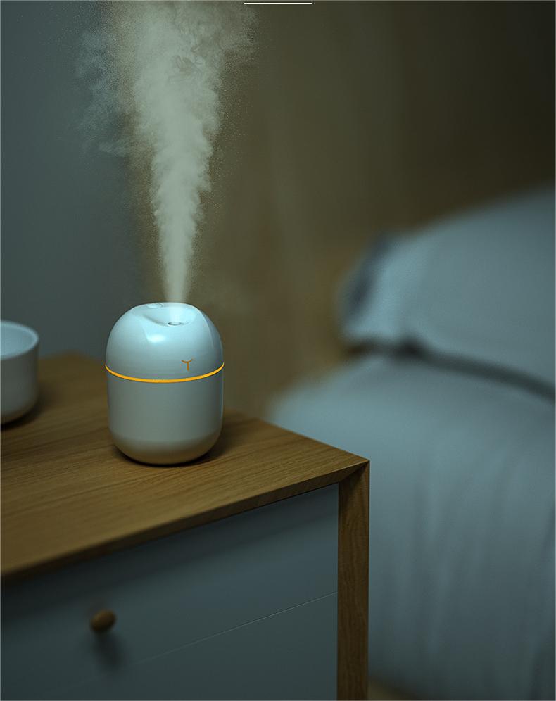 USB RGB Light Mini Car Water Drop Desktop Aromatherapy Air Humidifier for Household