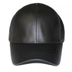 Blank Logo Suede Black Leather Baseball Cap , Cotton Poly Sweatband Baseball
