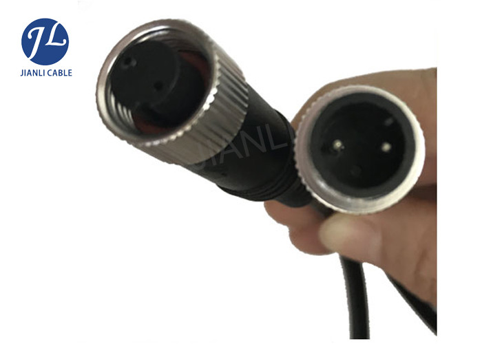 Male To Female 2 Pin M12 Aviation Cable For Bus Camera Video Rear View System