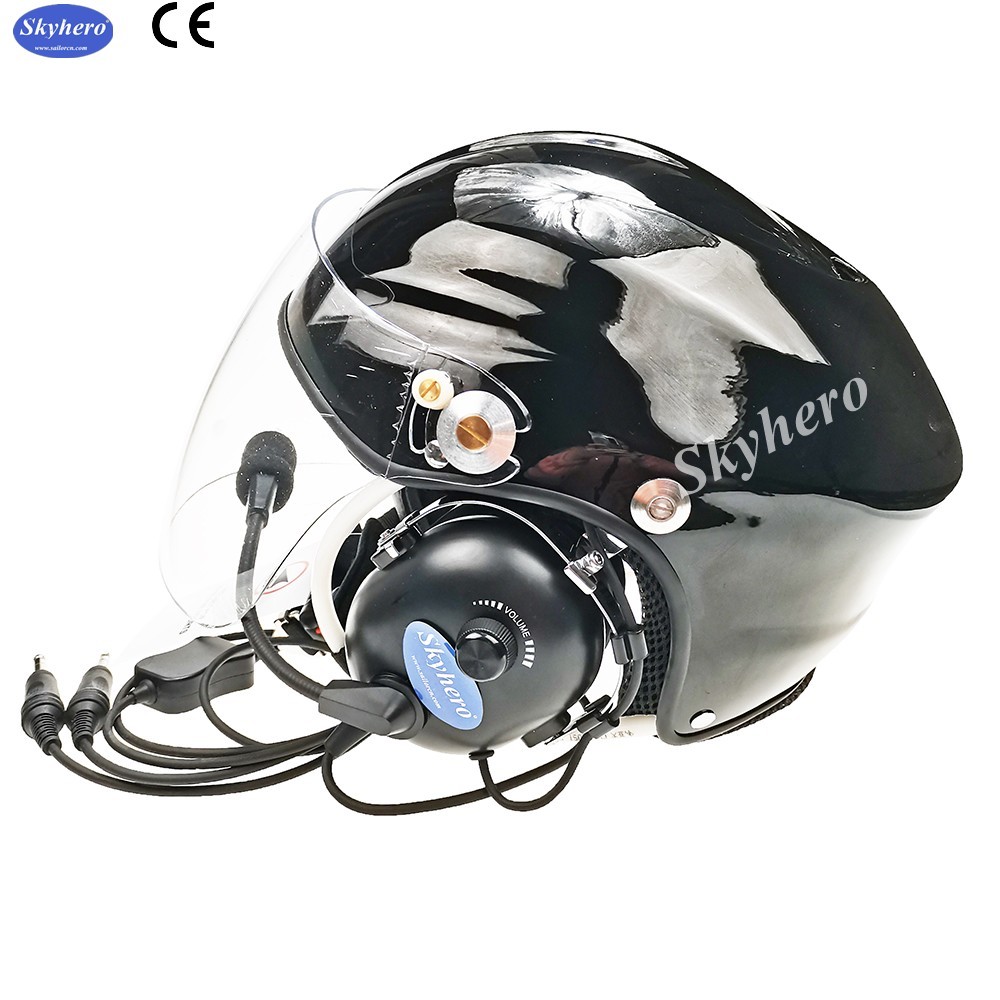 Black Pilot helmet light Aviation helmet high quality aircraft helmet black color flight helmet 4 size
