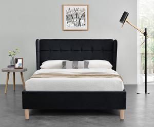 China Full Bed Velvet Black Frame OAK Plastic Legs wholesale