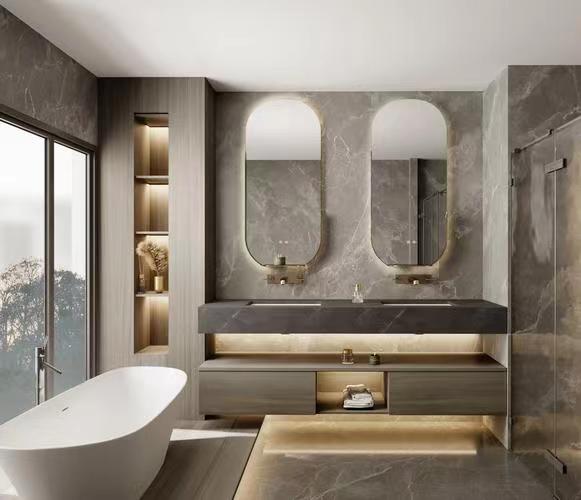 Wall Mounted Hotel Bathroom Vanity YALIG Modern Cabinet with Included Countertop