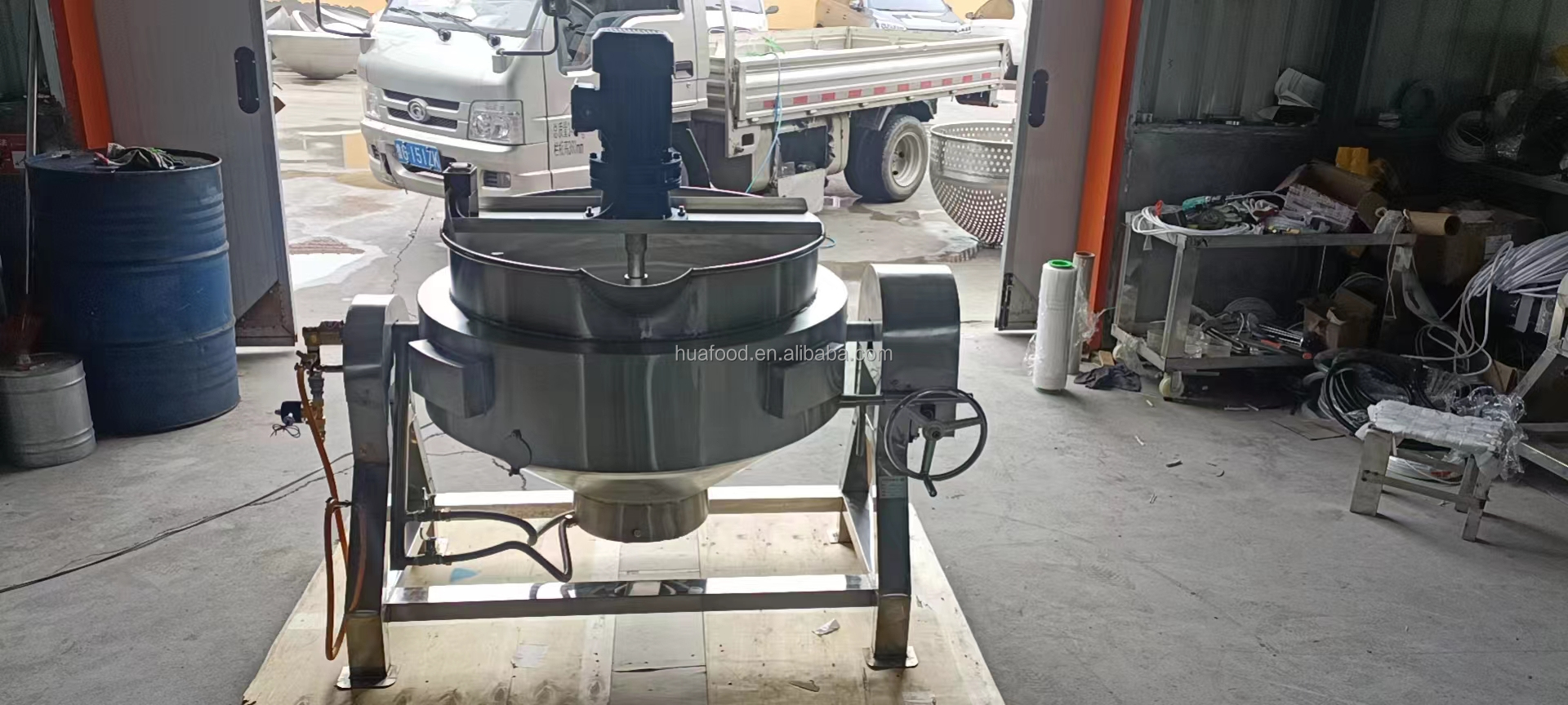 50-800 L Industrial Steam Jacketed Cooking Kettle For Cocoa Beans Peanut Butter Grinder