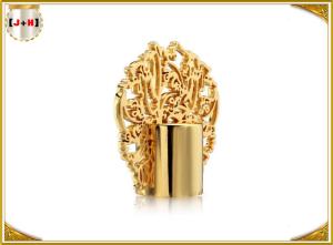 China Peacock Shape Electroplate 3D Drawing Zamac Perfume Cap wholesale