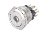 25mm Panel Mount Push Button Switch Ip67 Momentary Sliver Contact