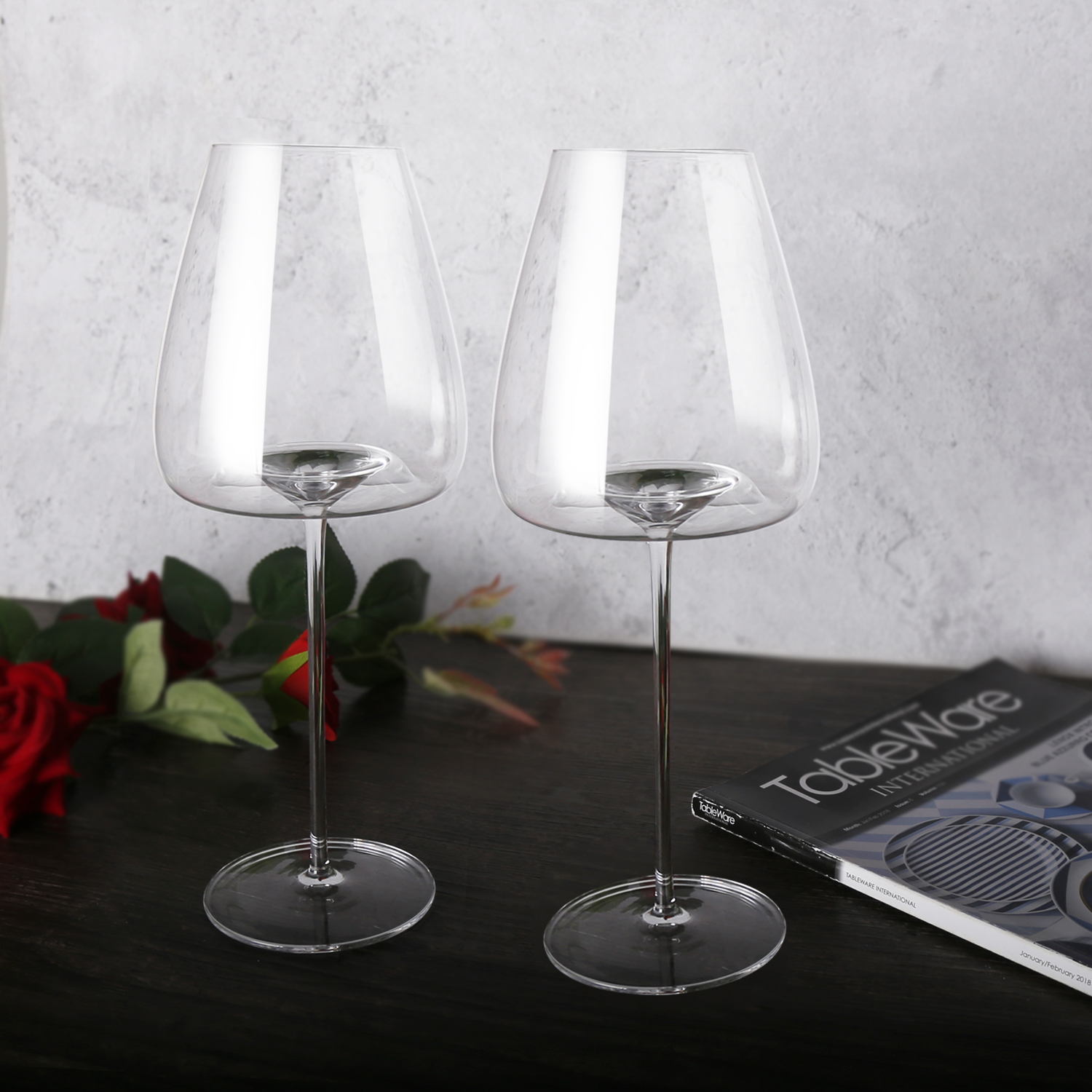 High Quality Custom Wine Glass Clear Lead Free Crystal Goblet Luxury Gift Set