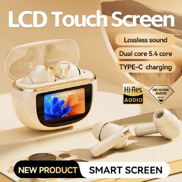 Wireless Earphones Bluetooth 5.4 Touch-Control ANC Earphone 500mAh Fast Charge TWS Black White Complexion