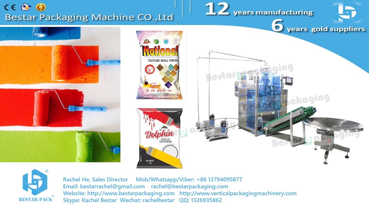 Oil paint thick liquid pouch packaging machine with automatic filter and replenish function BSTV-450P