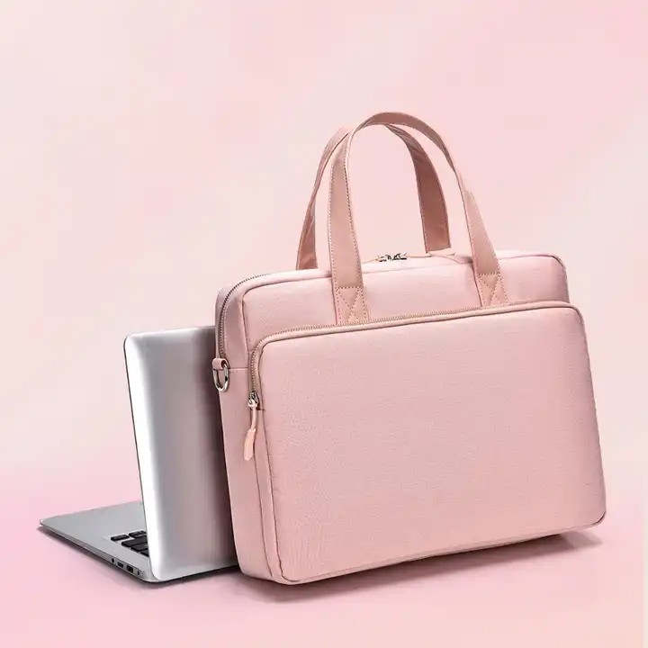 Quilted Polyester Messenger Laptop Bag 14 15.6 16 Inch For Macbook