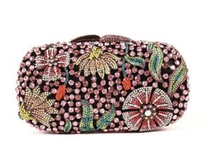 China Round Shape Diamond Evening Bag , Famale Rainbow Evening Party Purse wholesale