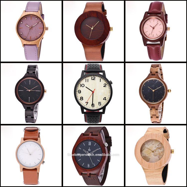 Factory Price Wood Watches Men With PU Bands