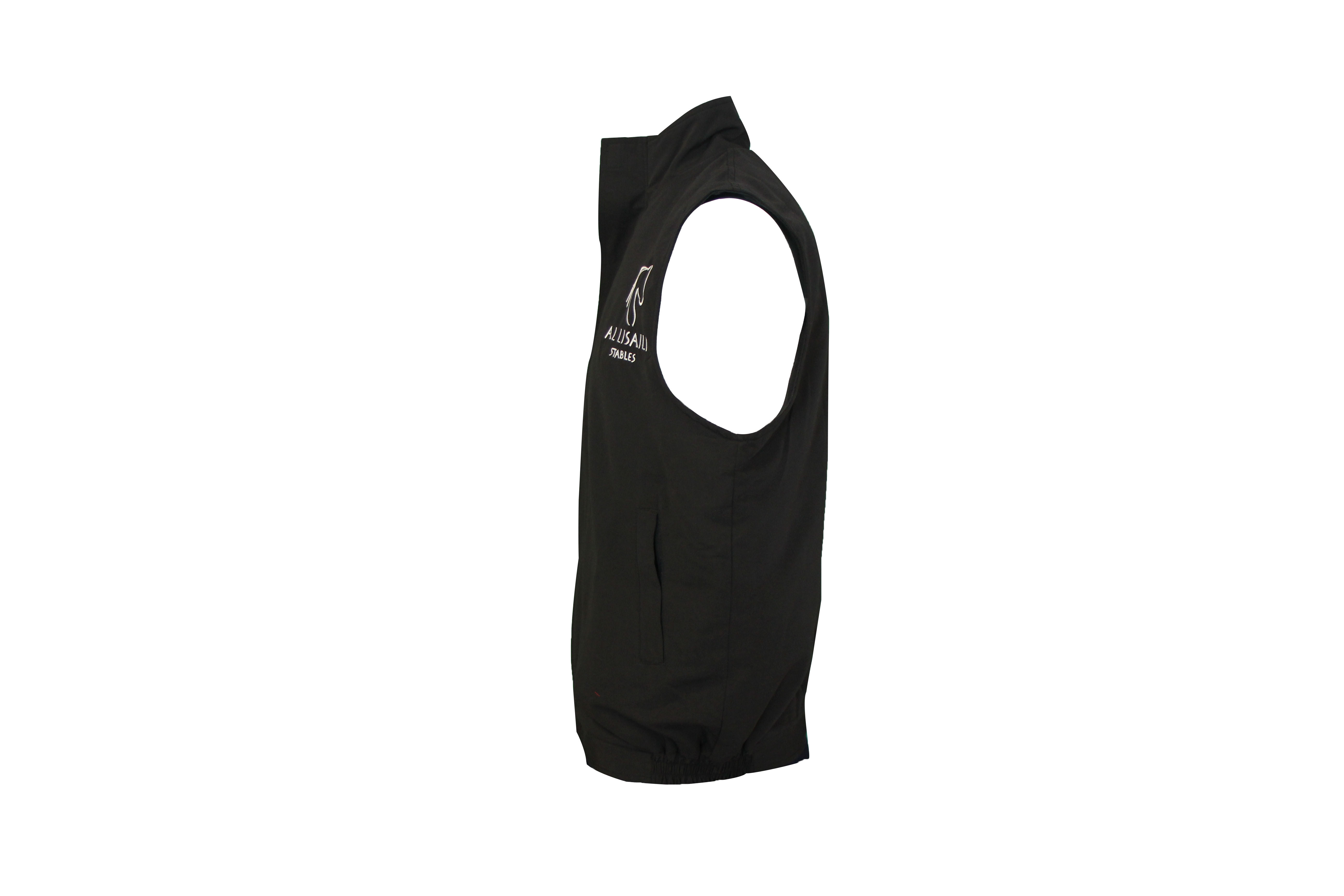 100% Polyester Fleece Lined 413 GSM Vest Sleeveless Jacket Thermal Black