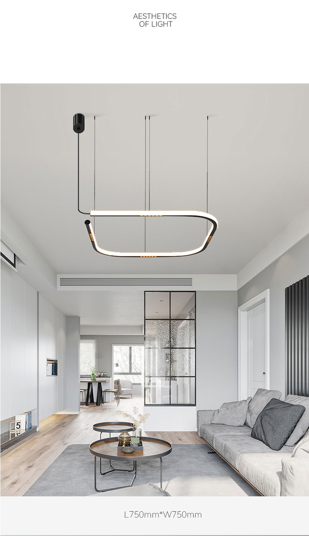 Modern Designer LED Pendant Lighting Nordic Brief Liner Pendant Lamp Anti-Dazzle Hanging Light(WH-MI-457)