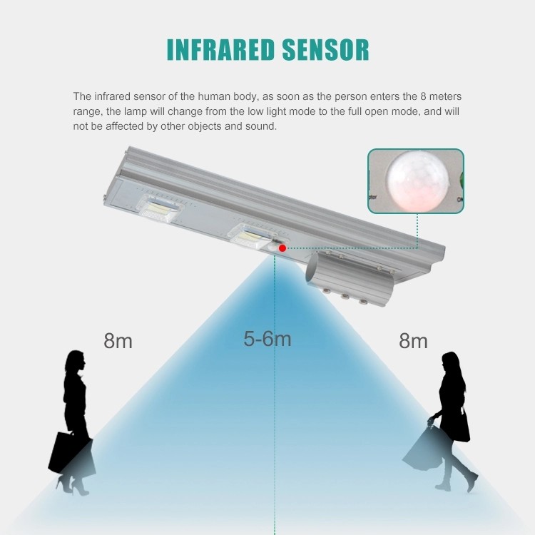 Battery Backup Integrated Solar LED Street Light , IP66 60w All In One Solar Street Light
