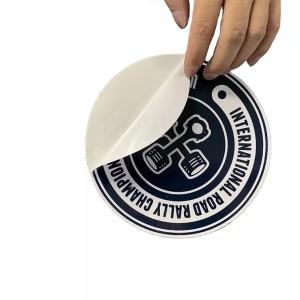 China Deboss Biodegradable Adhesive Label Sticker Die Cut Vinyl Printing PVC CMYK wholesale