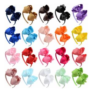 China 4.5inch Double Ribbon Hair Bows Diy Kids Baby Hair Bow Clips Kids wholesale