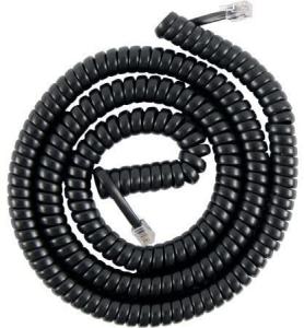 China RJ11 6P4C Spiral Telephone Cable 12FT Male to Male 24AWG wholesale