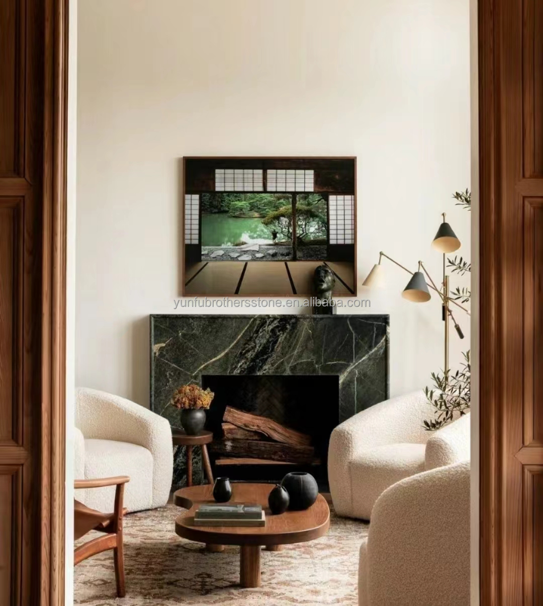 Customized Marble Mantel Fireplace Without Remote Control Perfect for Living Room or Vilar