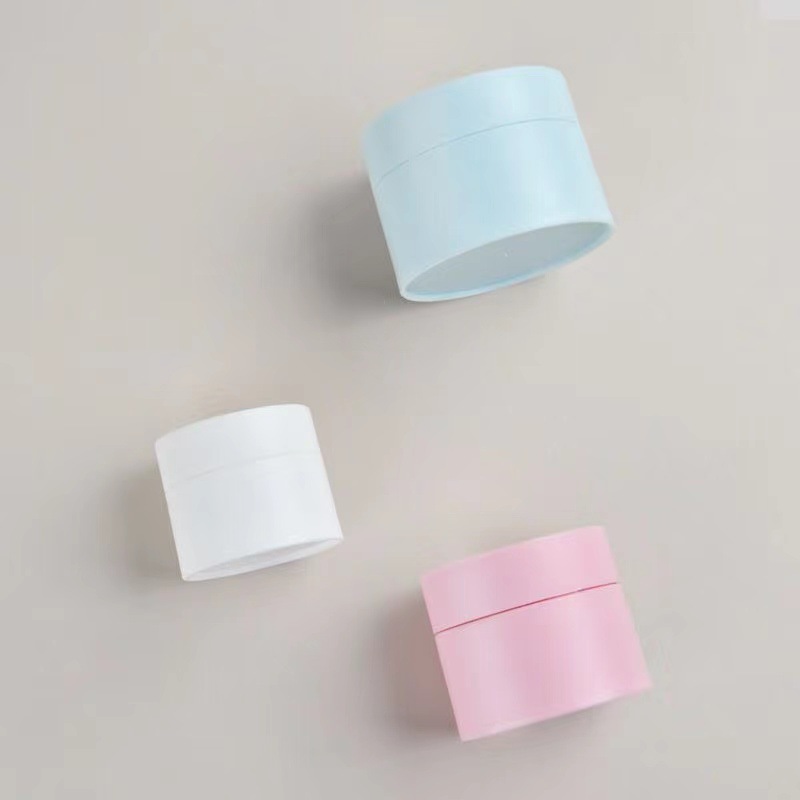 PP Double Wall Round Jar for Face Cream Sample 3g5g10g15g30g Black White Blue Pink Matte Custom Empty Plastic Nail Gel Jar