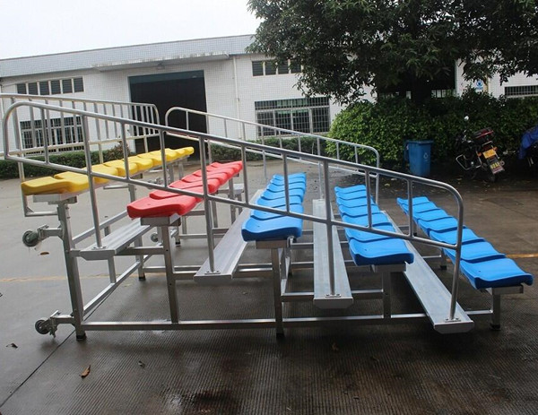 L4000xW240mm HDPE Chair Metal Bleacher Seats / Portable Grandstand Seating