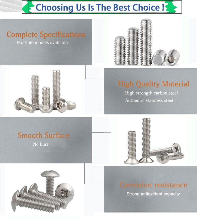 ISO Standard Stainless Steel Headless Set Screw with Full Thread and Hex Socket