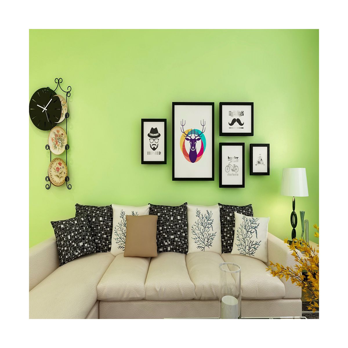Self-adhesive Waterproof Solid Color Refurbished Stickers Decoration Wall Sticker in Orange Color Affordable and Durable