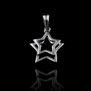 China two stars shape silver pendant jewelry / dancing Non fixed pendant wholesale