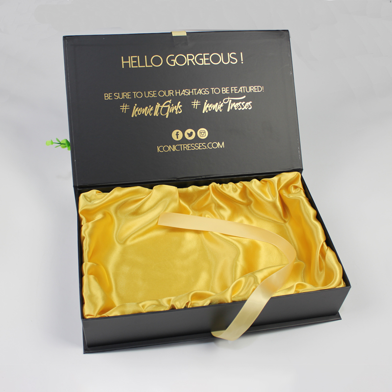 Custom Order Accepted Magnetic Closure Luxury Wig Box for Rigid Boxes Hair Extension